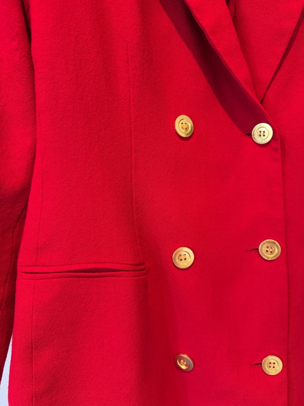 Vintage Harve Benard Lightweight Wool Blazer Jacket Lined Double Breasted Red - Picture 2 of 6